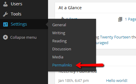 wordpress permlinks settings